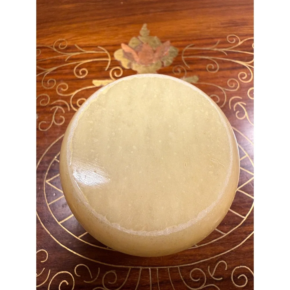 Vintage Alabaster Trinket Box • Forget-Me-Not Floral Stone Jewelry Box